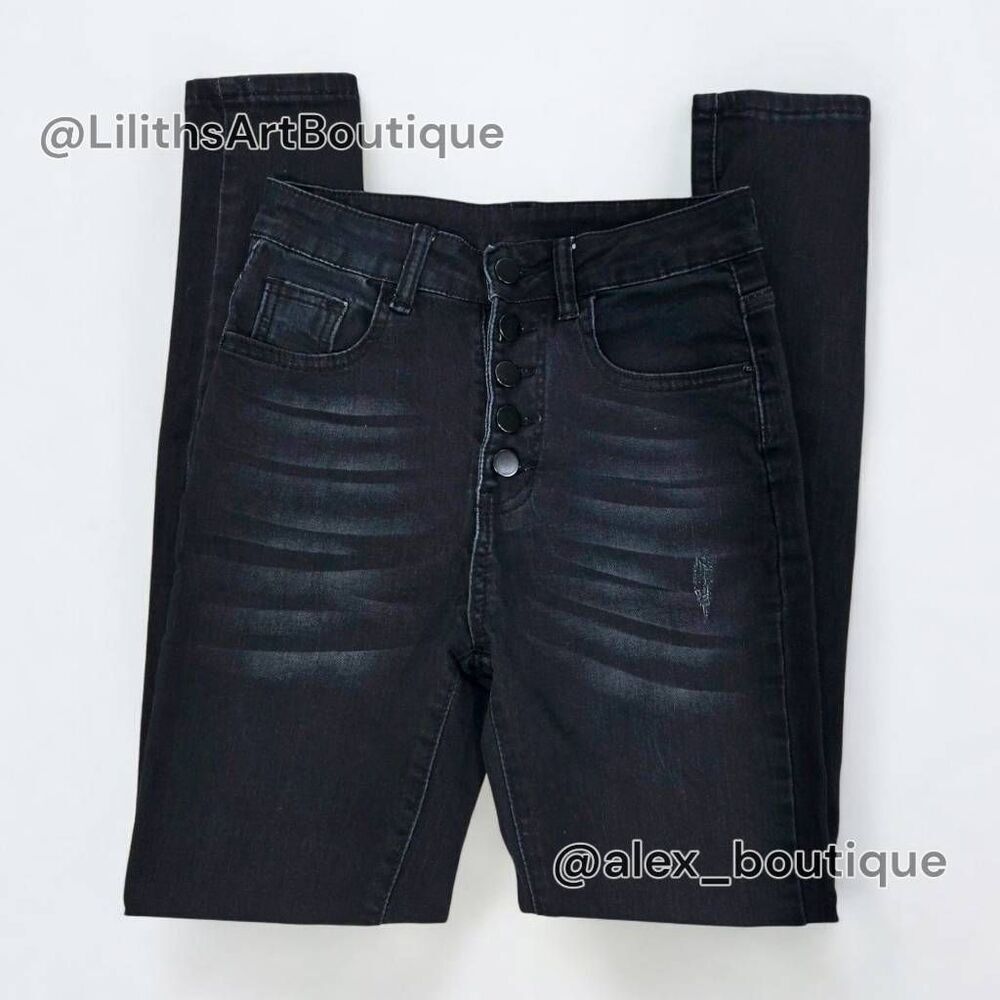 SHEIN High Rise Button-up Skinny Jeans(A010)-Size XS (2/26) for Women - Picture 2 of 9